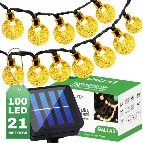 Solarna vrtna girlanda Lumiled Galla 2 100 LED žarnic za balkon 21,8 m