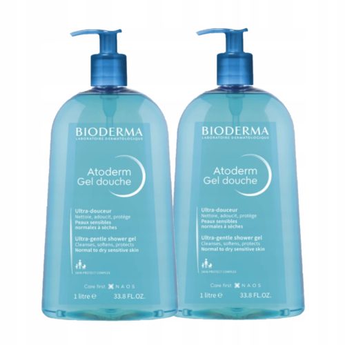 BIODERMA Atoderm Nežni Gel za Tuširanje, 2x1000 ml – Idealno za Občutljivo Kožo
