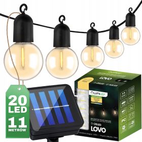   Solarna vrtna girlanda Lumiled Lovo 1158 cm z 20 LED žarnicami USB