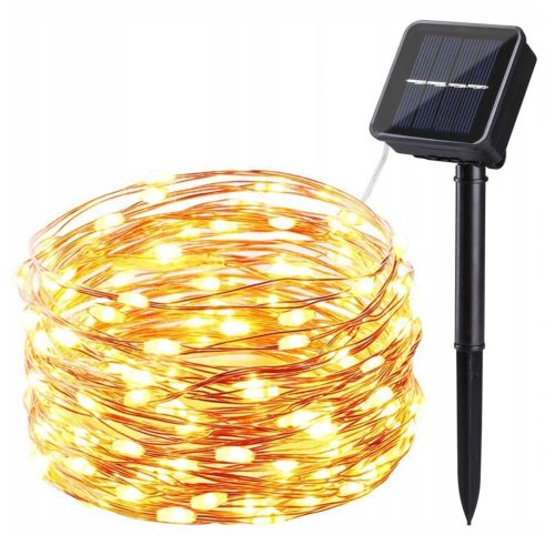 Solarna girlanda LED 100 diod 10M vrtne luči toplo bele