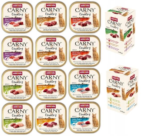Okusna mokra hrana za mačke Animonda Carny Country Adult 12x100g mešanica