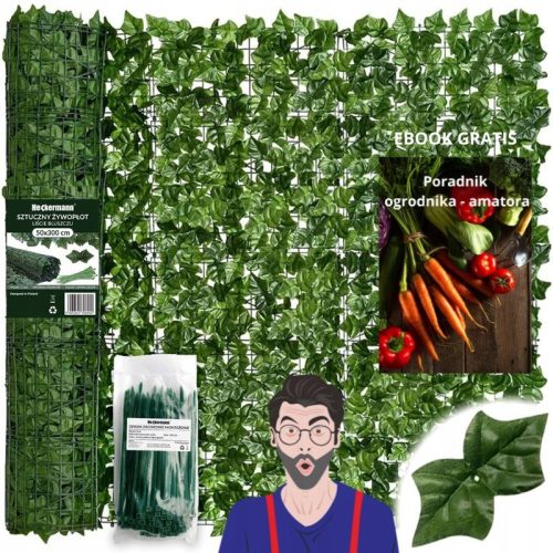Zeleni Umetni Živ Žive Meje Balcony Heckermann 3m x 50cm | Brezplačna E-knjiga "Vodič za Vrtičkarja"