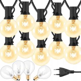   GIRLANDA VRTNIH SVETILK ZA ZUNANJO UPORABO 22M + 75x ŽARNICA G40 + 4 ZAPOREDNE ŽARNICE