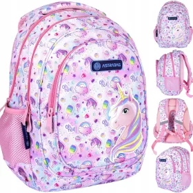   Pisani nahrbtnik AstraBag Večbarvni 20 l z motivom samorogov