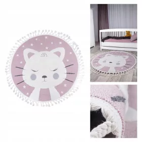   Okrogla preproga za punčke Skandi Kids Pink preproga, krog 150x150