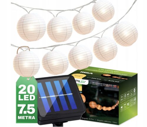 Lumiled solarna girlanda Risa 20 LED svetilk 7,59 m bela