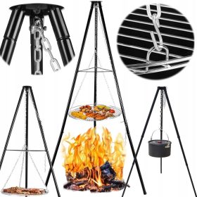    GUGALNI ŽAR TRINOŽNIK VISEČA MREŽA VRTNI KAMIN VELIK 150cm