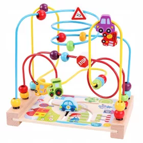 Poučna lesena igrača labirint z živimi barvami