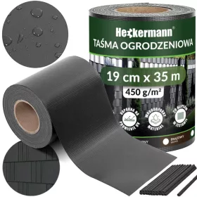 Heckermann Premium Ograjni Trak 19 cm x 35 m, Temno Siv