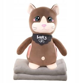   Velika Plišasta Maskota s Mehko Odejico, Grelnik Rok 4v1 Mačka