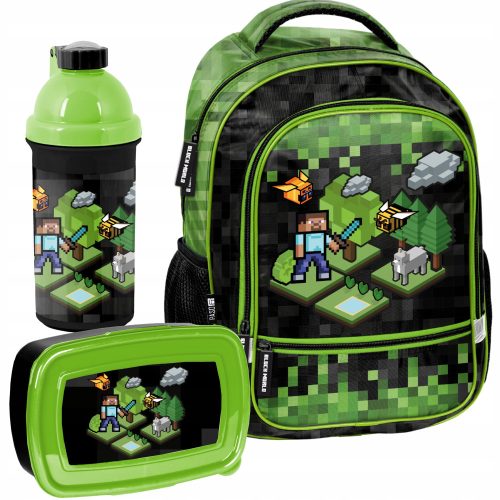 olski nahrbtnik Minecraft Paso - Večpredalni, Črna, Odtenki Zelene, Večbarven