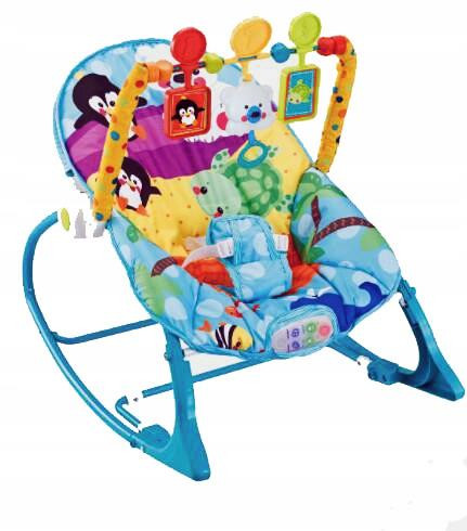 KINDER PLAY Interaktivni Ležalnik Gugalnik z Vibracijami 3 v 1, Do 18 kg