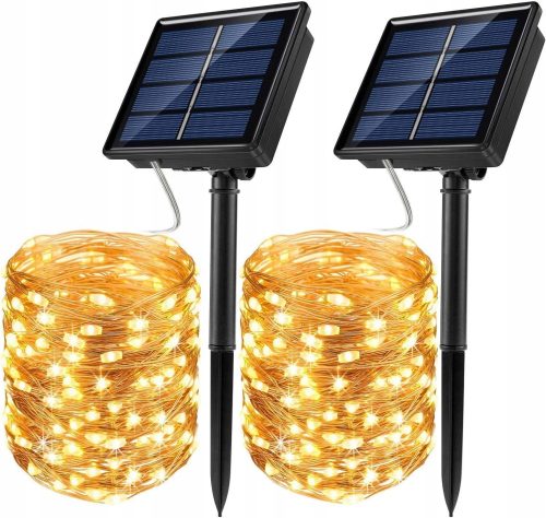 SuperLED solarna girlanda 200 LED 20 m IP44 toplo bela
