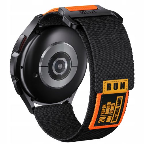Najlonski pašček za uro Taktični Tek 22 mm črn/oranžen C24