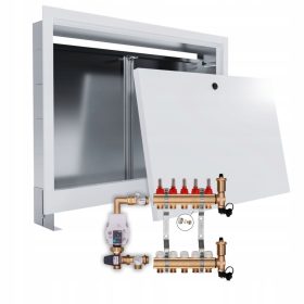   5-sekcijski talni razdelilnik s črpalko WILO, priključki in pododna doza