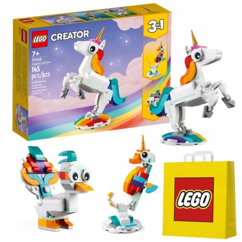 LEGO Ustvarjalec 3v1 Čarobni samorog 31140 + LEGO papirnata vrečka