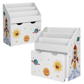   Otroška knjižna omara s škatlo za igrače in knjige Songmics 62,5x29,5x70 cm