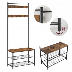   Stojalo za oblačila z 2 policama za čevlje in sedežem Songmics