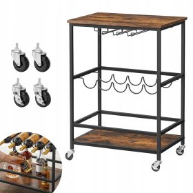   Kuhinjski voziček za steklenice in kozarce otok BAR NA KOLESIH vintage