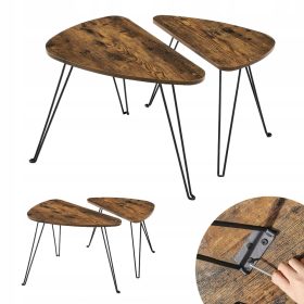   Kavna mizica Vasagle ZenderTextil 2021 60 x 38 x 47,5 cm - odtenki rjave