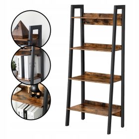   Songmics Vasagle Regal Drabinkowy Retro Pisarniški Regal 56x137,5x34 Vintage