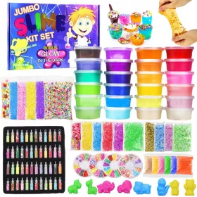   Velik ustvarjalni komplet za izdelavo SLIME XXL s 120 kosmi sluzi DARILO