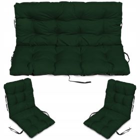   Vodoodporne blazine za pohištvo RATAN 180x60x50 set 2+1 temno zelena