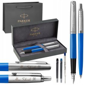   Pisalo Parker Jotter Blue Set z modrim pero in nalivnim peresom