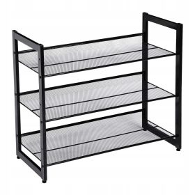   Stojalo za čevlje Songmics s kovinsko omarico 74,01 x 62,81 x 30,71 cm črne barve