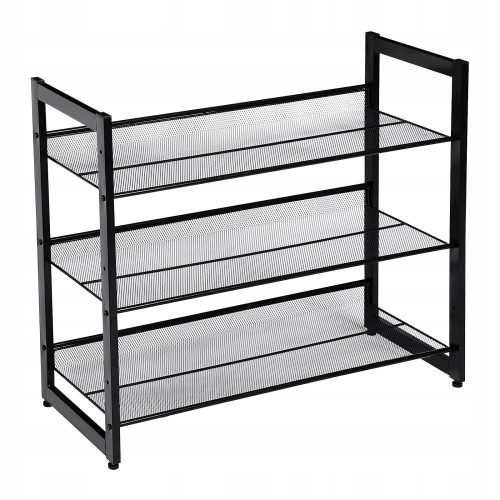 Stojalo za čevlje Songmics s kovinsko omarico 74,01 x 62,81 x 30,71 cm črne barve