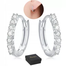    Uhani iz srebra 925 SREBRNI OBROČKI Obročki s cirkoni za ženske
