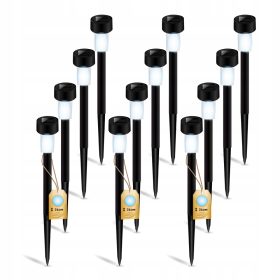  Vgradna solarna svetilka NNLED črna 29,5 cm 12 kos.