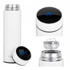Termo steklenica LED 450 ml TB2311 BELA Mat