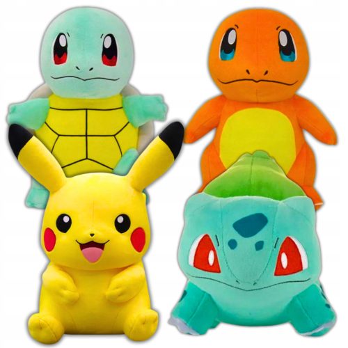 Maskotka Pokemon 4 polnjene živali 25 cm Pikachu Bulbasaurus Squirtle Charmander