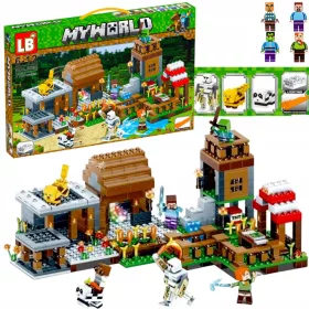   MY WORLD BLOKI VELIKA VAS IN FARMA 778 ELEMENTOV LED SVETLOBNI MINECRAFT SET