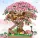 Mini BONSAI kocke, SAKURA drevo, ČEŠNJEV CVET, Hišica na drevesu, 2028 kosov