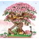 Mini BONSAI kocke, SAKURA drevo, ČEŠNJEV CVET, Hišica na drevesu, 2028 kosov