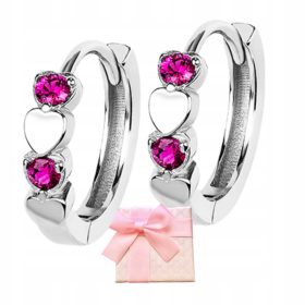 Srebrni uhani srčki za deklice Alola prstani