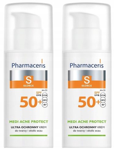 Zaščitna krema za obraz z visokim SPF50 za aknasto in mastno kožo - PHARMACERIS S MEDI ACNE PROTECT
