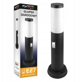   Okrogla vrtna svetilka Masterled E27 45 cm črna s senzorjem gibanja