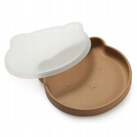   Silikonski krožnik z pokrovom in priseskom Retter Brun, 400 ml