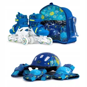 Monster LED rolerji + ščitniki + čelada 26-29 Combo