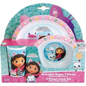 Gabi's Cat House Deluxe Dining Set Plate, Bowl, and Cup