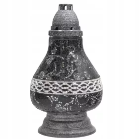 Mozaik sveča VITRAŽ CARAFE DECOR črna in srebrna