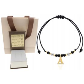 ZLATA zapestnica z naravnimi kamni AGAT GRAVER