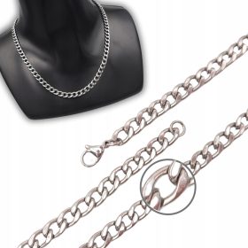   DEBELA SREBRNA VERIŽICA IZ KIRURŠKEGA JEKLA 50cm / 6mm, VERIŽICA 316L