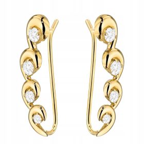    ZLATI UHANI Ženski pr. 585 Uhani Prstani s kubičnim cirkonijem 14k