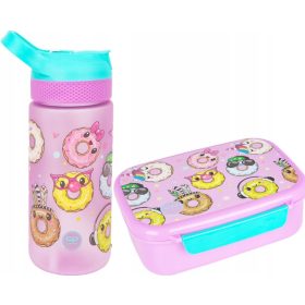   CoolPack Bidon in Kos za Malico BIBBY s Pecivom HAPPY DONUTS 420 ml + CoolPack Škatla za Malico 765 ml