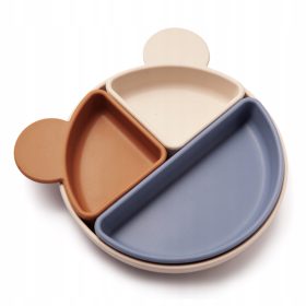 Silikonski krožnik z odstranljivimi skodelicami 3 v 1