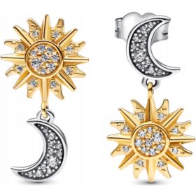 Uhani zvezda in luna iz srebra S925